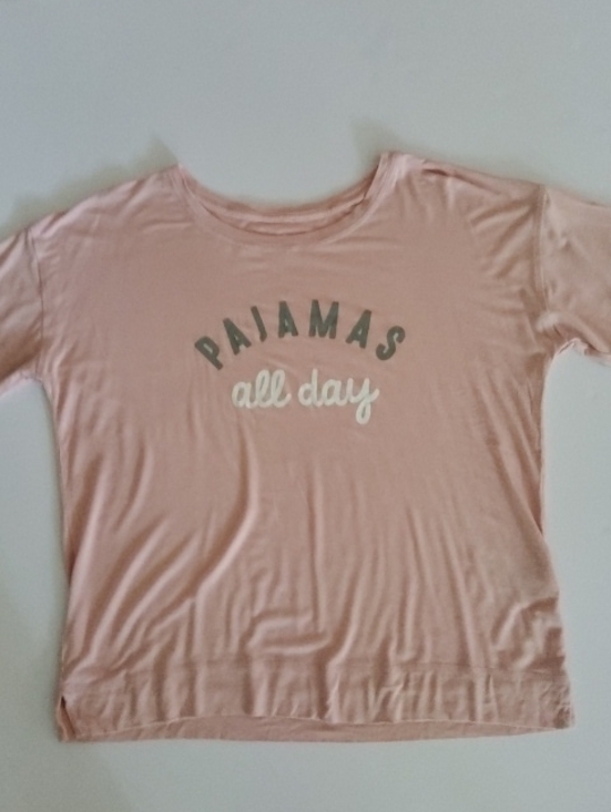 Other - Pink 'Pajamas all day' Graphic Sleep Top M/L
